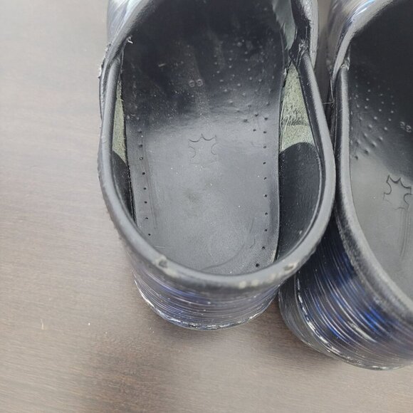 Dansko Womens Professional Clogs Blue Swirl Pattern Leather Size 38  JPT - Picture 6 of 12
